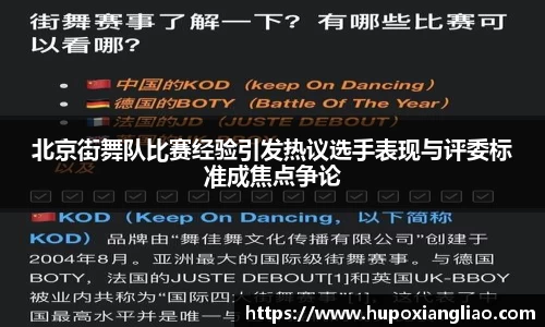 北京街舞队比赛经验引发热议选手表现与评委标准成焦点争论